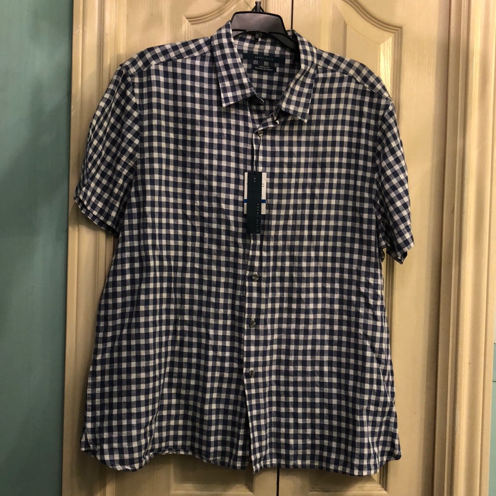 Men’s Perry Ellis short sleeved linen blend shirt
